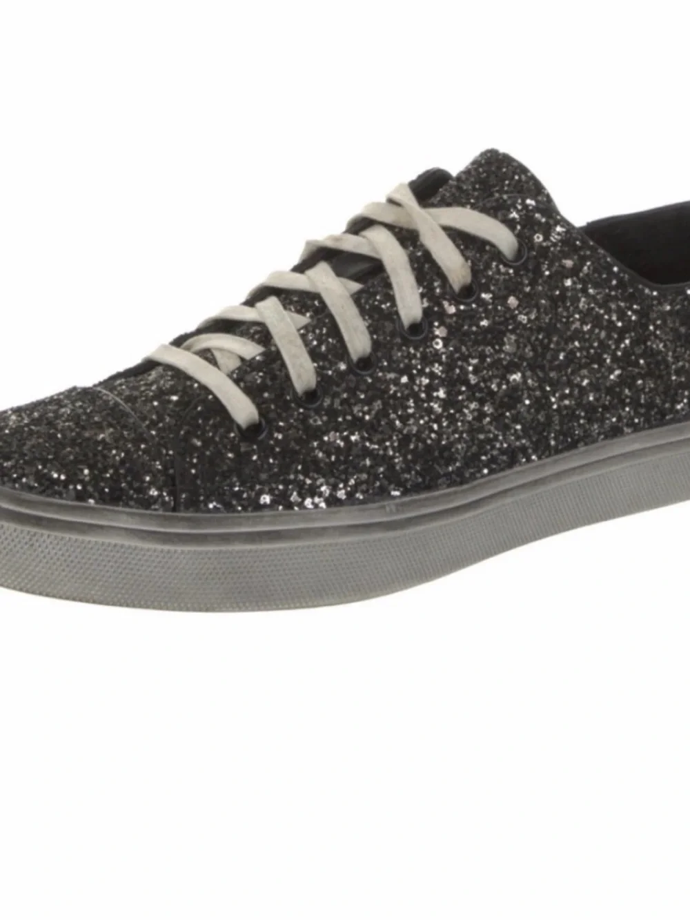 Saint Laurent Black Glitter Lace-Up Sneakers - Picture 4 of 4